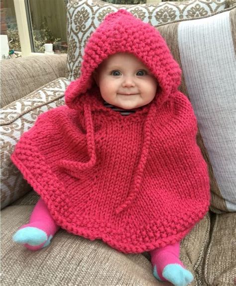 Knitted Hooded Baby Poncho Pattern Crochet Baby Poncho Baby Knitting