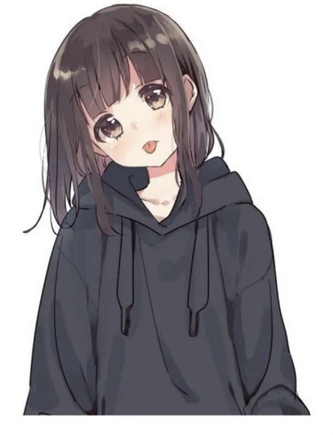 Download Sad Anime Girl Black And White Oversized Hoodie Wallpaper