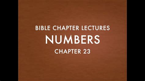 Book Of Numbers Chapter 23 Youtube