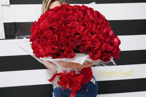 100 Red Roses Bouquet By Atlantas Finest Flowers In Atlanta Ga