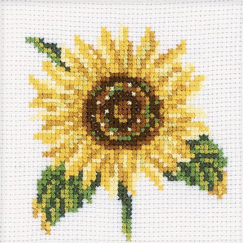 Sunflower Counted Cross Stitch Kit 4x4 14 Count