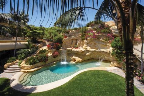 Waterfall Pool Beach Mansion Luxury Pools Dream Pools
