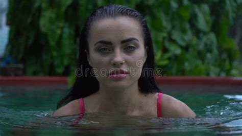 Outdoor Swimming Pool The Teenager Swims In The Pool Under The Water Stock Footage Video Of