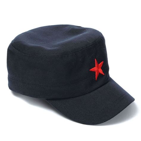 Unisex Red Star Cotton Army Cadet Military Cap Adjustable Durable Flat