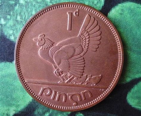 1968 Ireland 1 Pingin Bronze Coin Clairseach and Hen with | Etsy | Bronze coin, Coins, Bronze