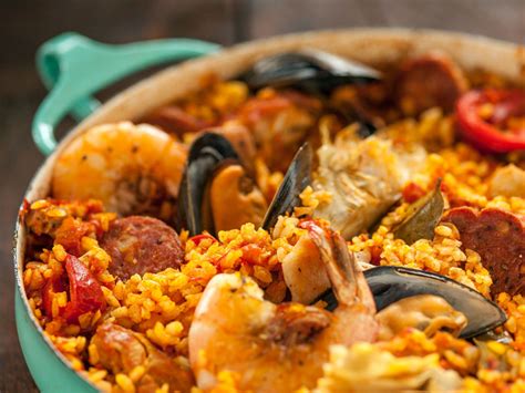 Listen to a conversation between two friends who are ordering food at a cafeteria in spanish. Recipe: Spanish Paella with Chorizo, Chicken and Shrimp ...