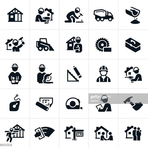 New Home Construction Icons High Res Vector Graphic Getty Images