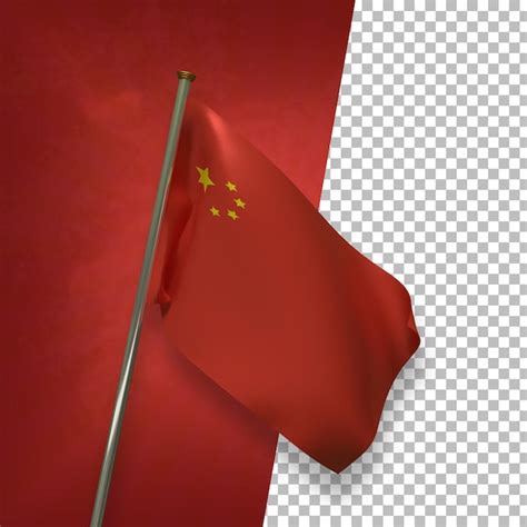 Premium Psd 3d Render Elegant Chinese Flag