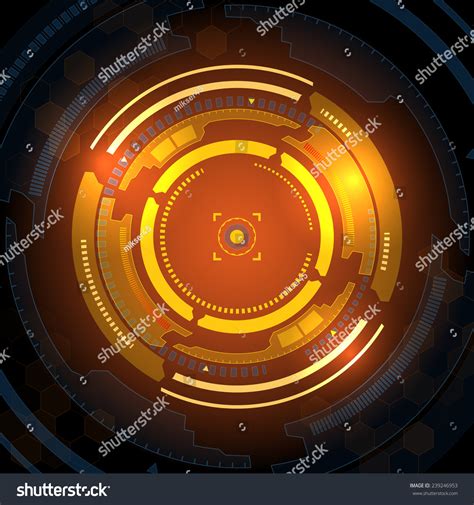 Scifi Futuristic User Interface Vector Illustration Stock Vector