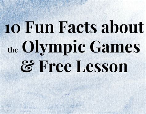 10 Fun Facts About The Olympic Games And Free Lesson Teacher Created Tips