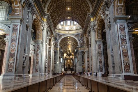 Vatican 08 August 2017 Interior Of St Peters S Basilica Editorial
