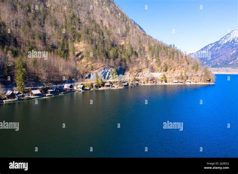 Atemberaubende Luftaufnahme Des Hallstätter Sees In Österreich Der