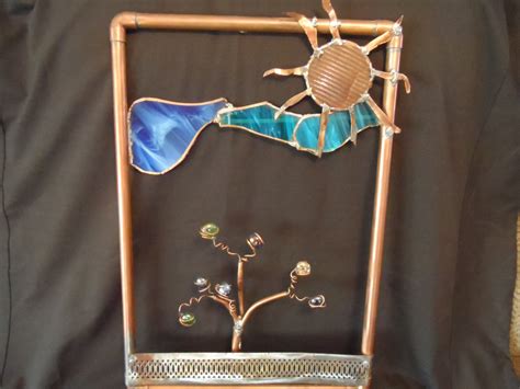Copper Frame With Copper Tree And Stained Glass Sky Made By Shynolla Found On Etsy Copper