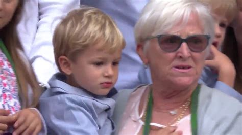Federer caravanning with my children and mirka helped me. Roger Federer gets emotional as children arrive on Centre ...