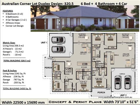 Duplex House Plans 6 Bedrooms Corner Lot Duplex House Plans Etsy