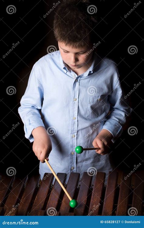 Boy Playing On Xylophone Stock Image Image Of Bars Classical 65828127