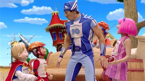 Lazytown Ziggy Reaches The Apple Off The Tree And Sportacus Is Back