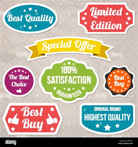 Collection Of Sale Badges And Ribbons Colorful Discount Stickers And