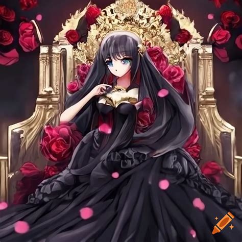Anime Queen Sitting On A Throne On Craiyon