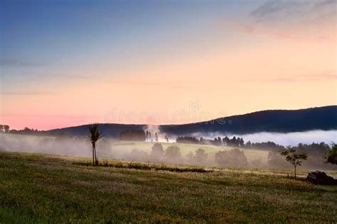 Foggy Sunrise In Mountains Stock Image Image Of Colorful 25810329