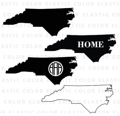 North Carolina State Svg Silhouette North Carolina Monogram Etsy