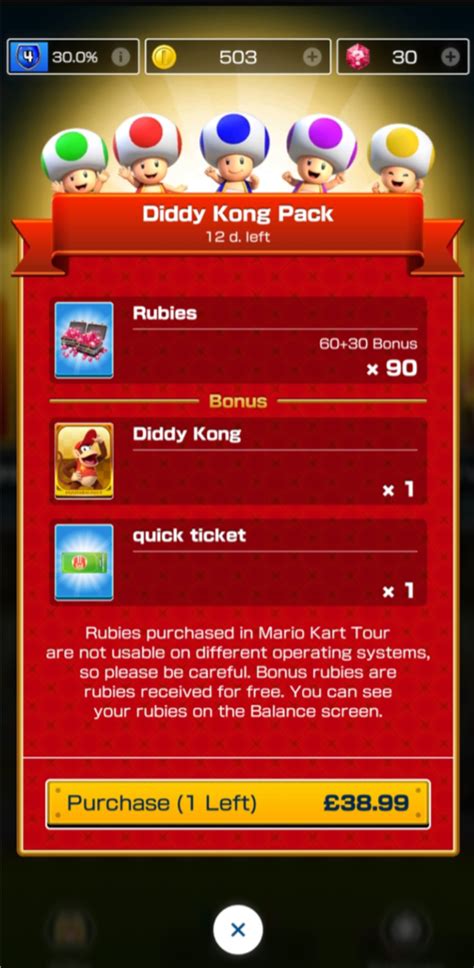 Mario Kart Tour S Diddy Kong Pack Costs The Same Price As Mario
