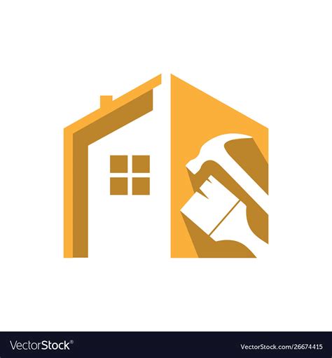 Home Repair Logo With Maintenance Tools And House Vector Image
