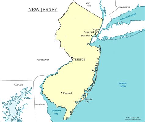 Map Of New Jersey And Surrounding States Printable Map