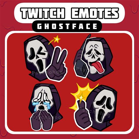 Ghostface Emote Set 1 Twitch Discord Streaming Halloween Horror Etsy
