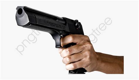 Transparent Hand Holding Gun Clipart
