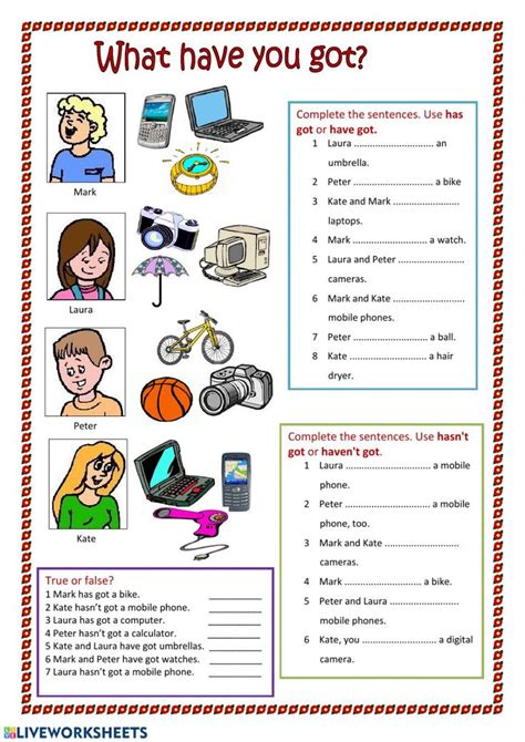 What Have You Got Interactive Worksheet Verbs For Kids Worksheets