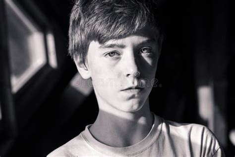 Portrait Of A Beautiful Teenage Boy Stock Photo Image Of Sunbeam