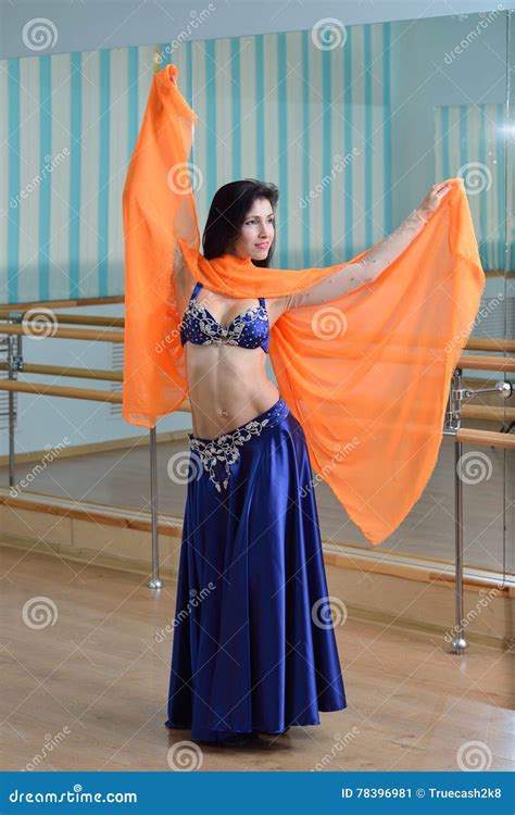 Beautiful Woman Dancing In Arabic Costume Oriental Or Belly Dance Stock Image Image Of Exotic