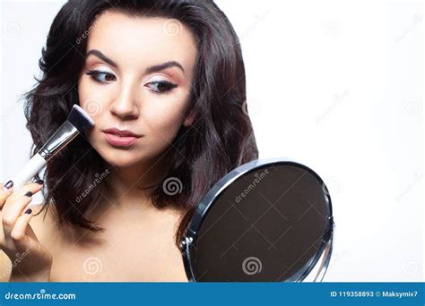 Makeup Beauty Face Glamorous Female With Facial Cosmetics Stock Image