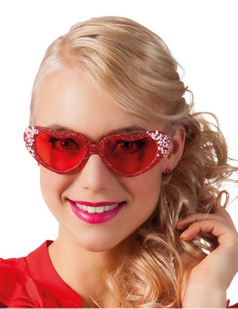 Gafas Corazón Purpurina Con Brillantes Adulto Accesoriosy Disfraces