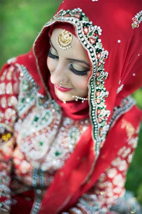 Hijab Hijabi Red Bride Dulhan Southasian Desi Culture Wedding Shadi