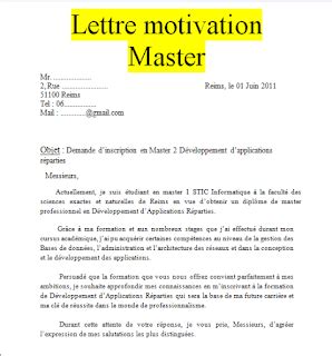Exemple Lettre De Motivation Candidature Master Meef