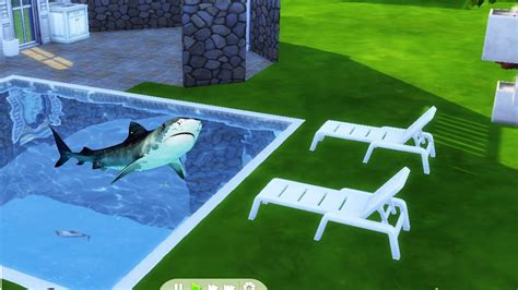 The Sims 4 Sharks Fishes On The Swimming Pool Mini Mansion Speedbuilt