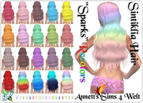 Sintiklia Hair Sparks Recolors At Annetts Sims 4 Welt Sims 4 Updates