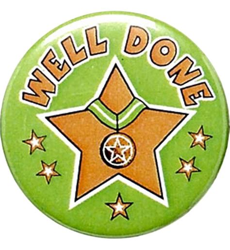 Green Well Done Pin Badge 25mm 1