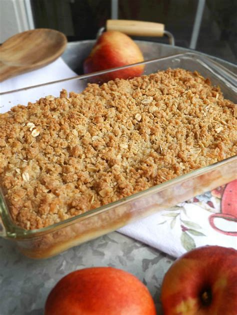 Reserve half of the heavy syrup. Homemade Peach Cobbler Crisp - SewLicious Home Decor
