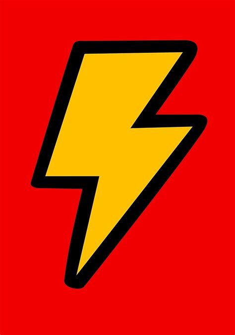 Cartoon Lightning Bolt Posters By Jezkemp Redbubble