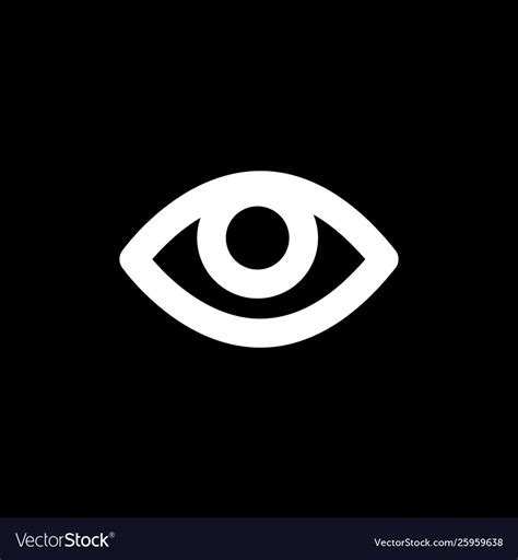 Eye Icon On Black Background Black Flat Style Vector Image
