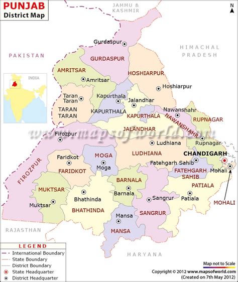 Punjab Map Districts In Punjab Map Geography Map India Facts