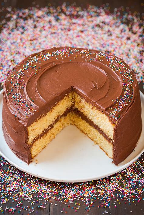 Yellow Cake With Chocolate Buttercream Frosting Cooking Classy
