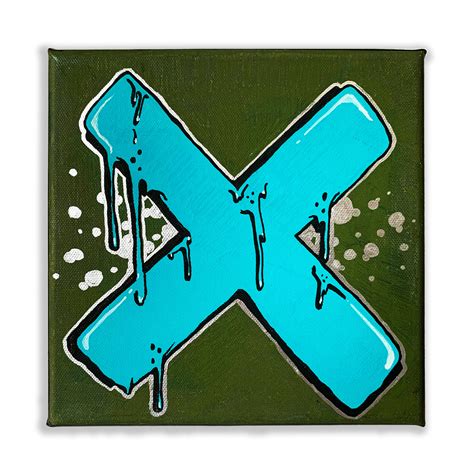 Graffiti Letter X Art Print 12x12 Inches Signed And Numbered Etsy