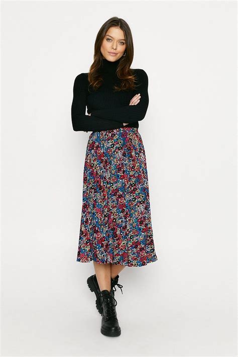 Print Pleated Midi Skirt Oasis Pleated Midi Skirt Midi Skirt Aura