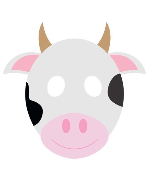 Printable Cow Mask Printable Cow Mask Cow Mask Animal Masks For Kids