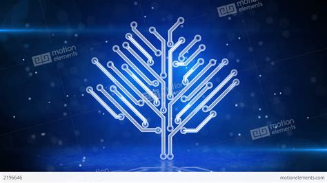 Blue Circuit Board Electronic Hi Tech Growing Tree Stock