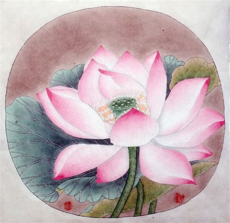 Chinese Lotus Painting Lotus 2389025 35cm X 40cm14〃 X 16〃